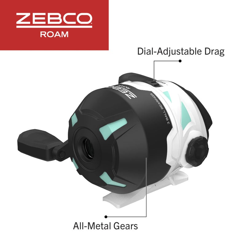 Zebco Roam Spincast Reel and Telescopic Fishing Rod Combo, Extendable 18.5-Inch to 6-Foot Telescopic Fishing Pole with ComfortGrip Rod Handle, Quickset Anti-Reverse Fishing Reel, Seafoam, 30 - Image 4